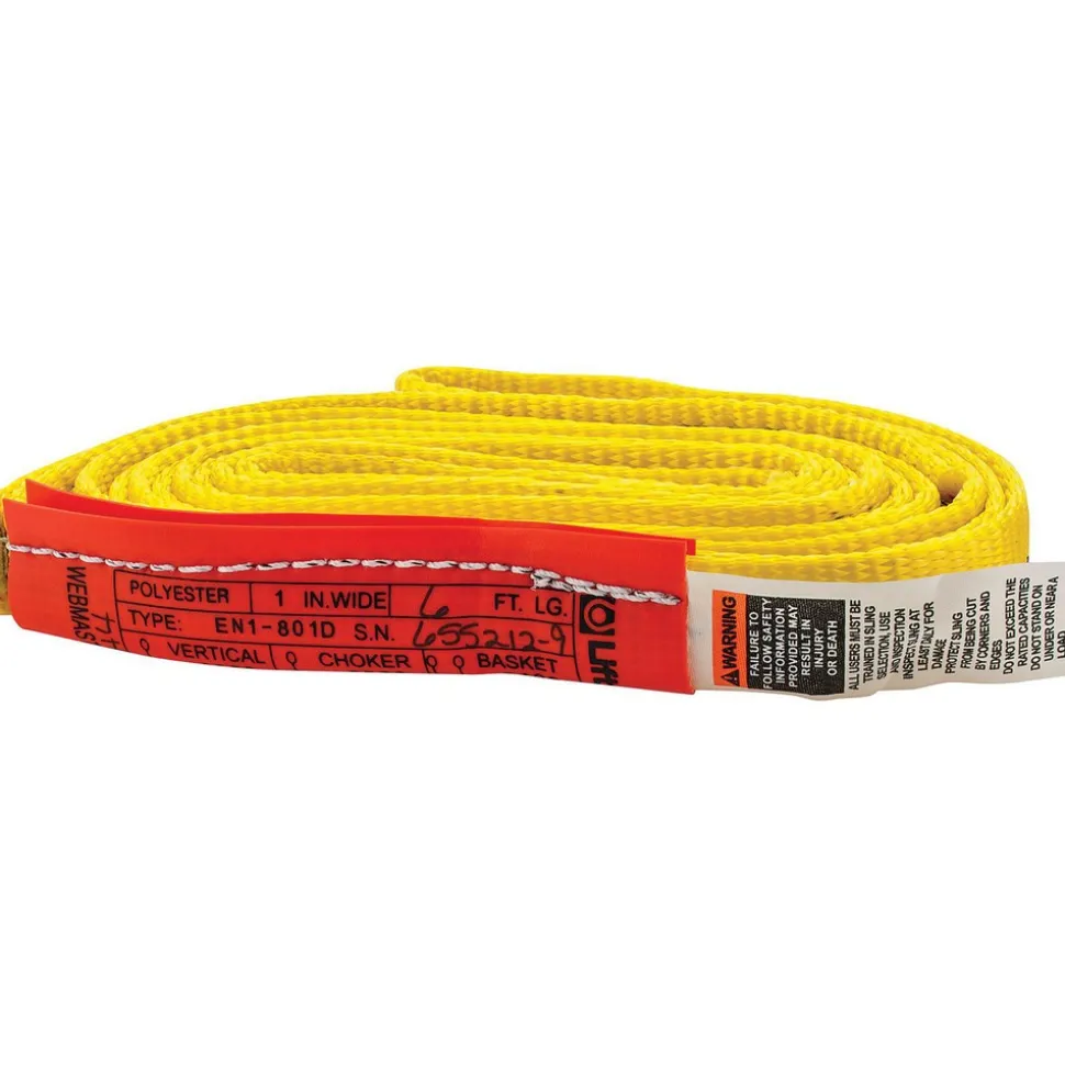 Endless, Type 5 Web Sling: 6' Long, 1" Wide, 3200 lb Vertical Capacity, Polyester