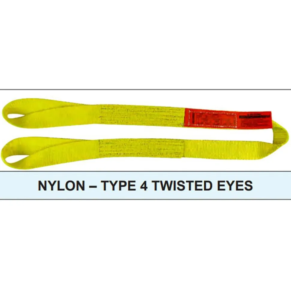 Endless, Type 5 Web Sling: 3' Long, 1" Wide, 3200 lb Vertical Capacity, Nylon