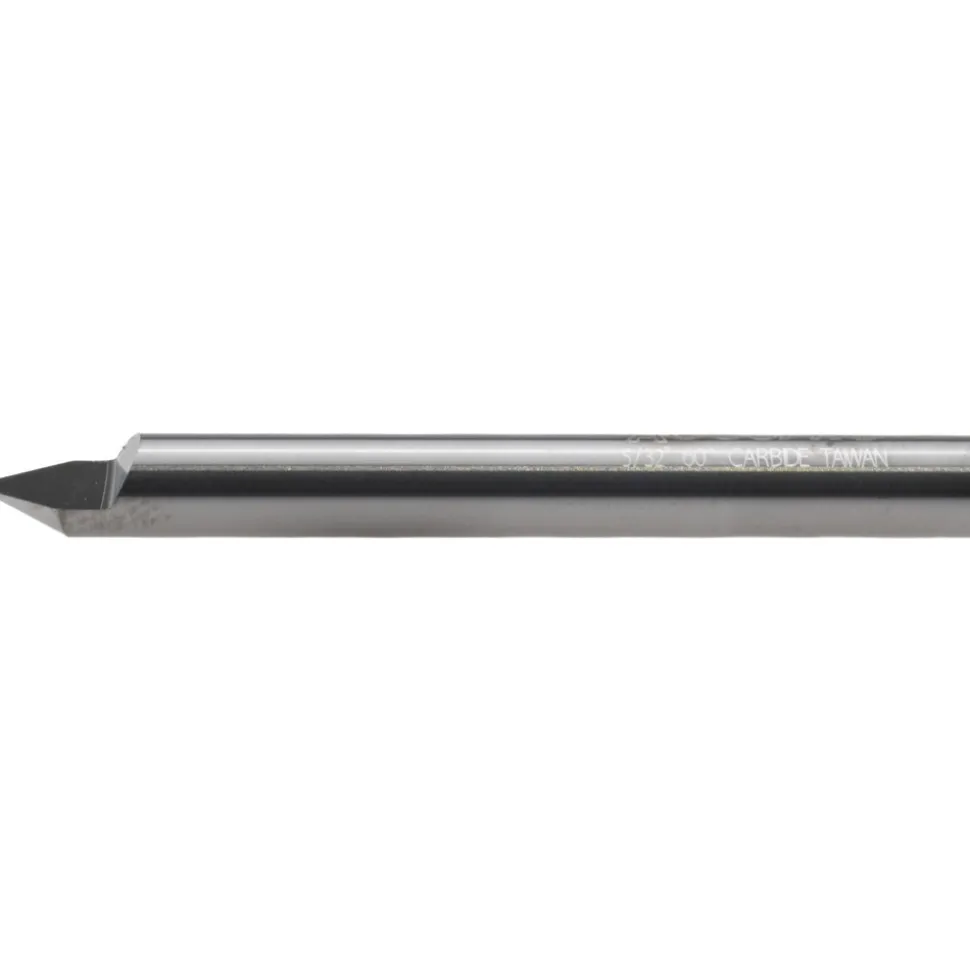 Engraving Cutter: 60 °, 5/32" Dia, Conical Point, Solid Carbide