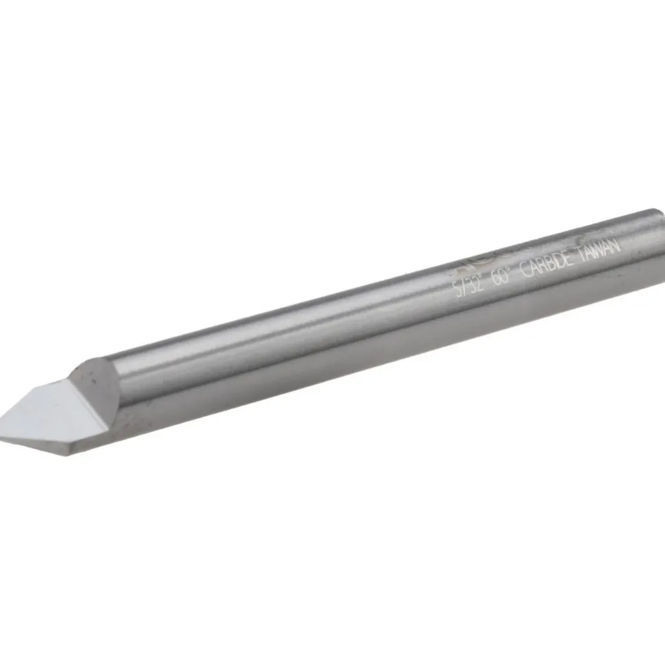Engraving Cutter: 60 °, 5/32" Dia, Conical Point, Solid Carbide