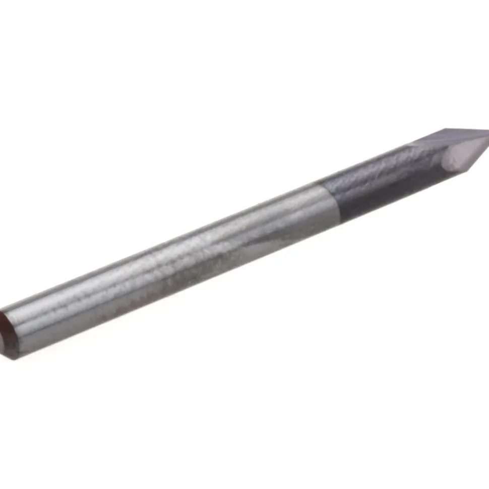 Engraving Cutter: 45 °, 1/8" Dia, Pointed, Solid Carbide