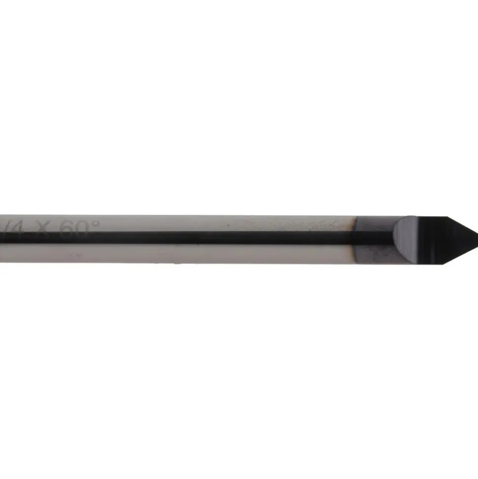 Engraving Cutter: 60 °, 1/4" Dia, Pointed, Solid Carbide
