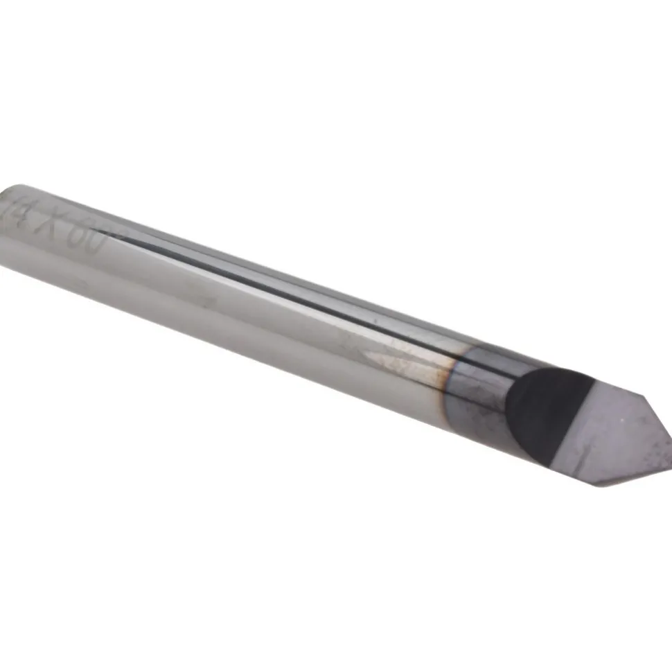 Engraving Cutter: 60 °, 1/4" Dia, Pointed, Solid Carbide