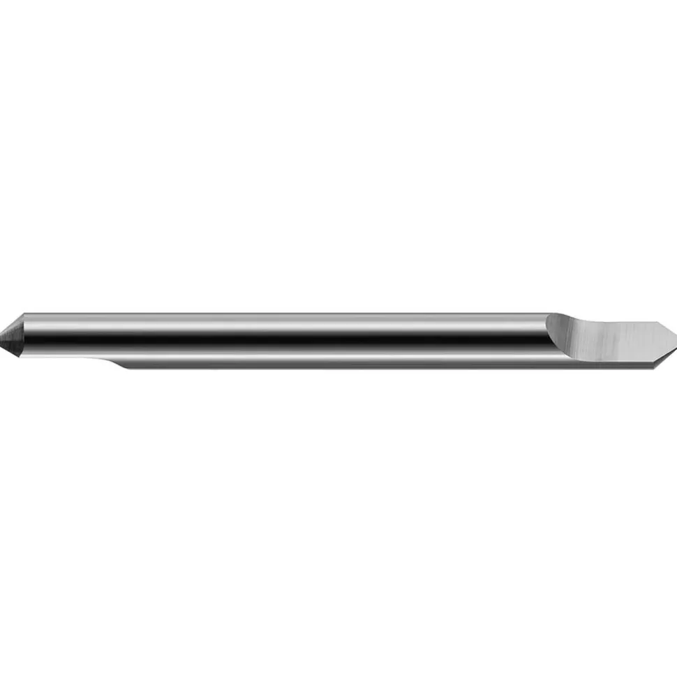 Engraving Cutter: 60 °, 1/4" Dia, Pointed, Solid Carbide
