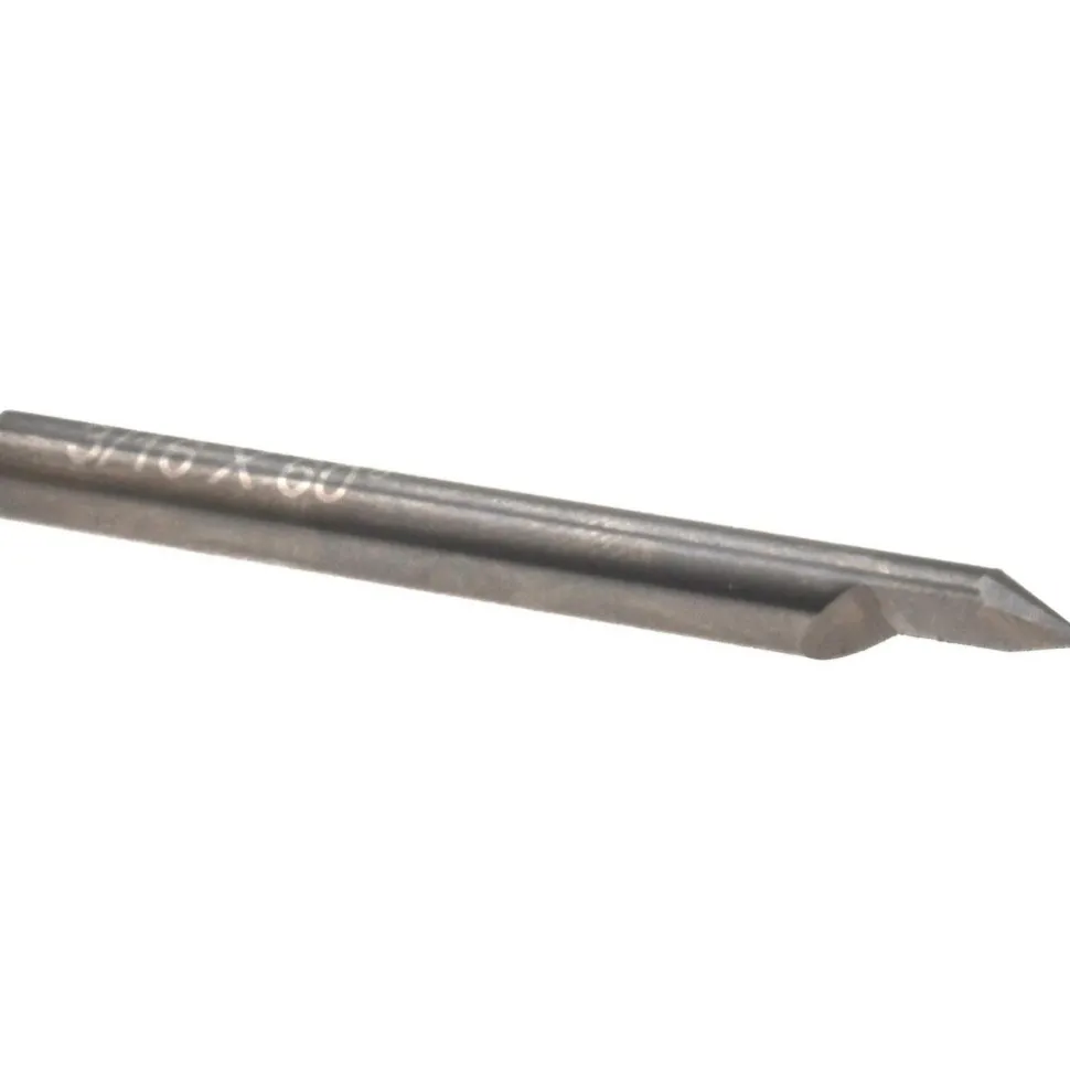 Engraving Cutter: 60 °, 3/16" Dia, Pointed, Solid Carbide