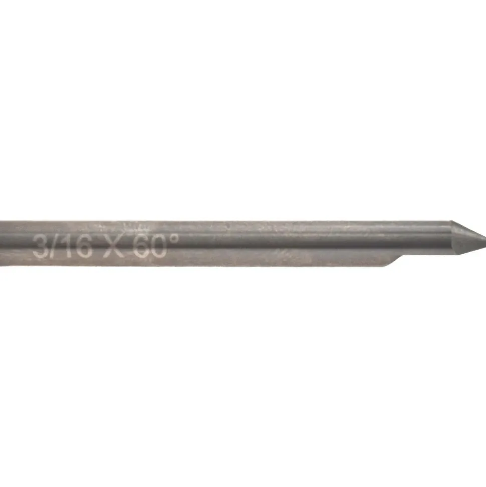 Engraving Cutter: 60 °, 3/16" Dia, Pointed, Solid Carbide