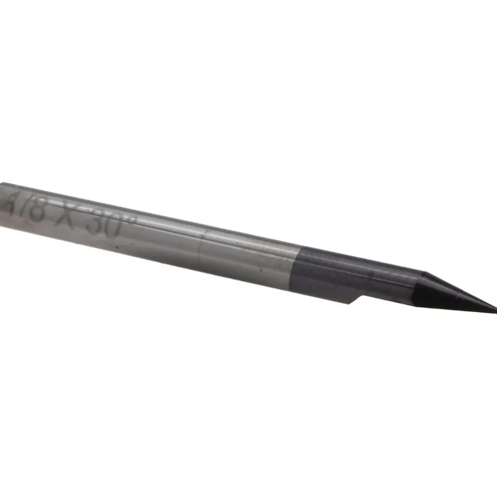 Engraving Cutter: 30 °, 1/8" Dia, Pointed, Solid Carbide