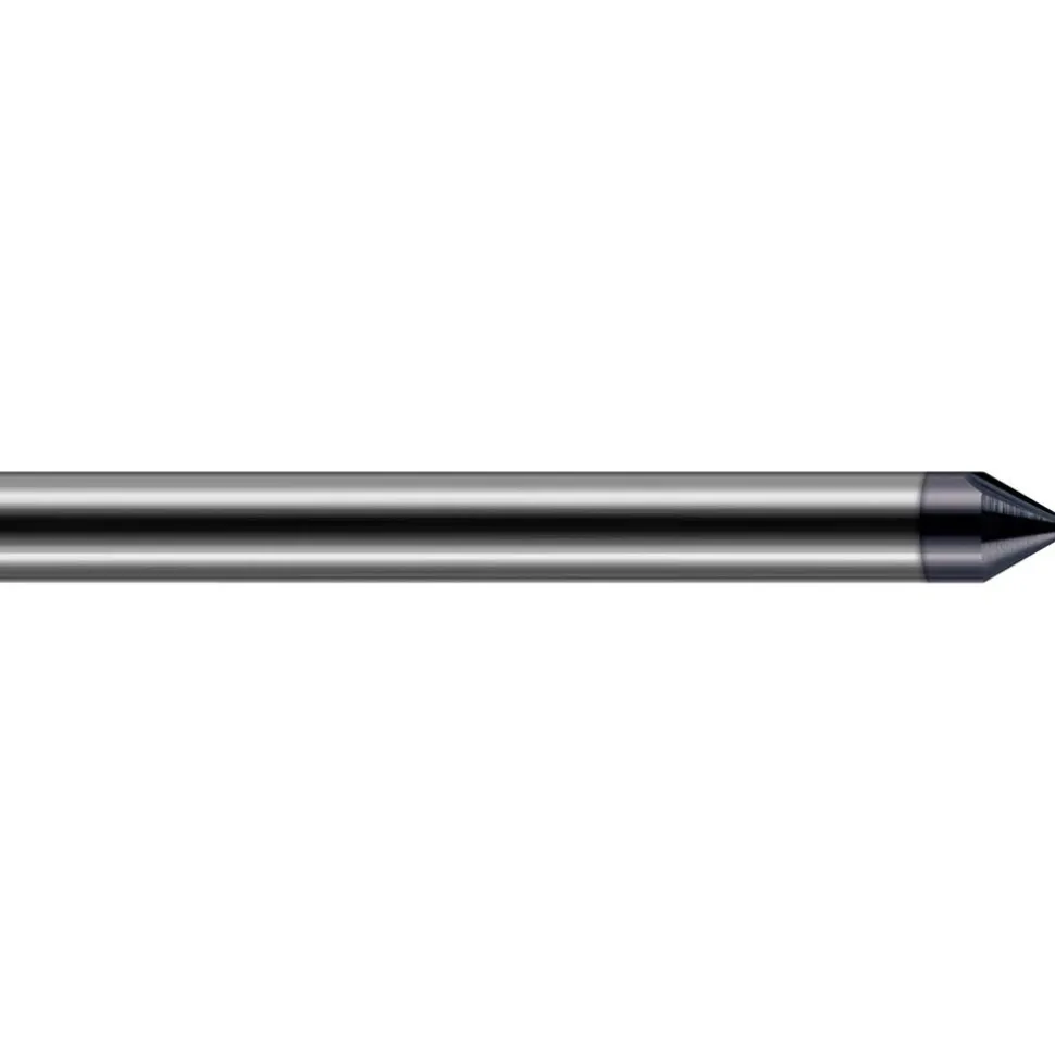 Engraving Cutter: 90 °, 1/8" Dia, 0.005" Tip Dia, Tipped Off Point, Solid Carbide