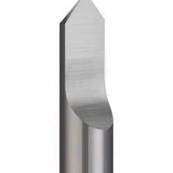 Engraving Cutter: 3/16" Dia, 0.008" Tip Dia, Tipped Off Point, Solid Carbide