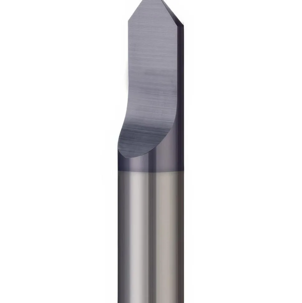 Engraving Cutter: 1/8" Dia, 0.008" Tip Dia, Tipped Off Point, Solid Carbide