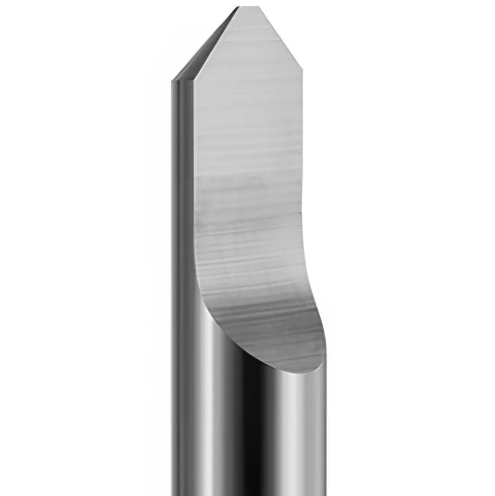 Engraving Cutter: 30 °, 3/16" Dia, 0.01" Tip Dia, Tipped Off Point, Solid Carbide