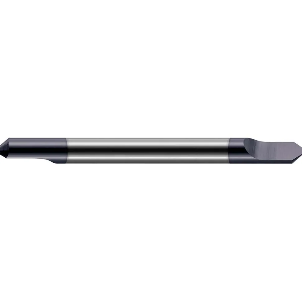 Engraving Cutter: 90 °, 1/8" Dia, 0.02" Tip Dia, Tipped Off Point, Solid Carbide