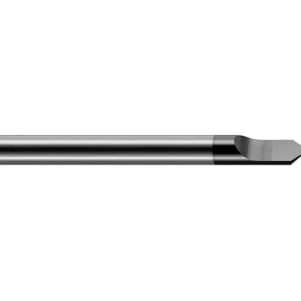 Engraving Cutter: 300 °, 1/8" Dia, 0.005" Tip Dia, Tipped Off Point, Solid Carbide