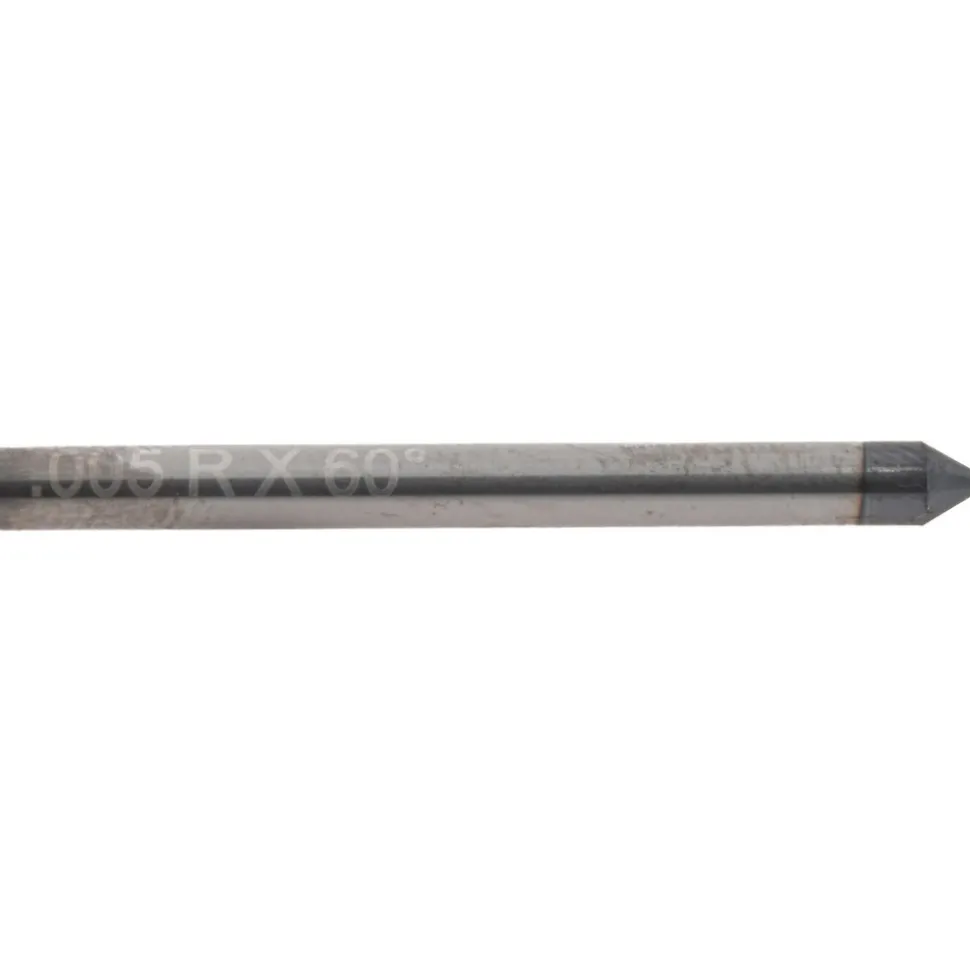 Engraving Cutter: 60 °, 1/8" Dia, Tip Radius Point, Solid Carbide
