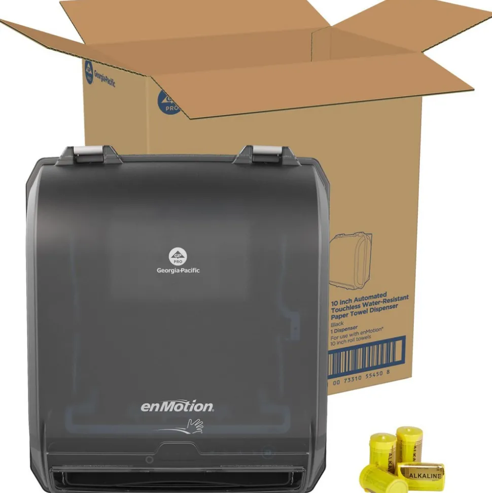 Enmotion 10" Automated Touchless Water-Resistant Paper Towel Dispenser, Black
