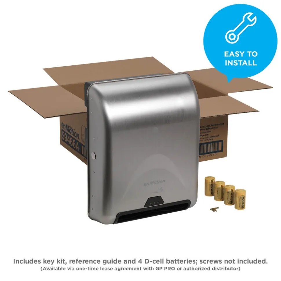 Enmotion 8" Recessed Automated Touchless Paper Towel Dispenser, Stainless Steel