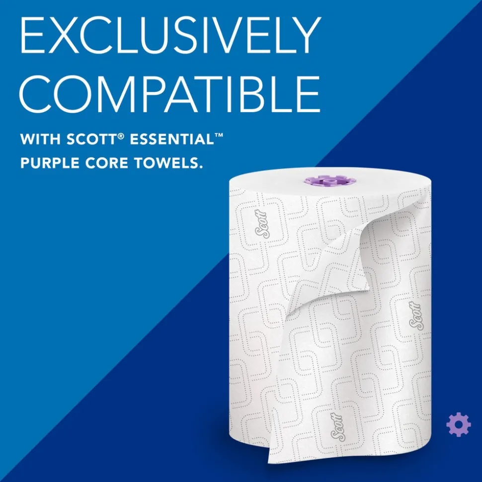 Essential Automatic Hard Roll Towel Dispenser, Black, for Purple Core Scott Roll Towels, 12.70" x 15.76" x 9.57"