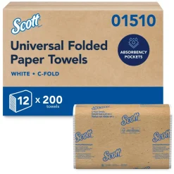 Essential C-Fold Paper Towels (01510), with Fast-Drying Absorbency Pockets™, White