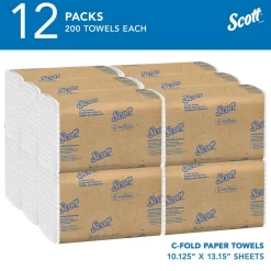 Essential C-Fold Paper Towels (01510), with Fast-Drying Absorbency Pockets™, White