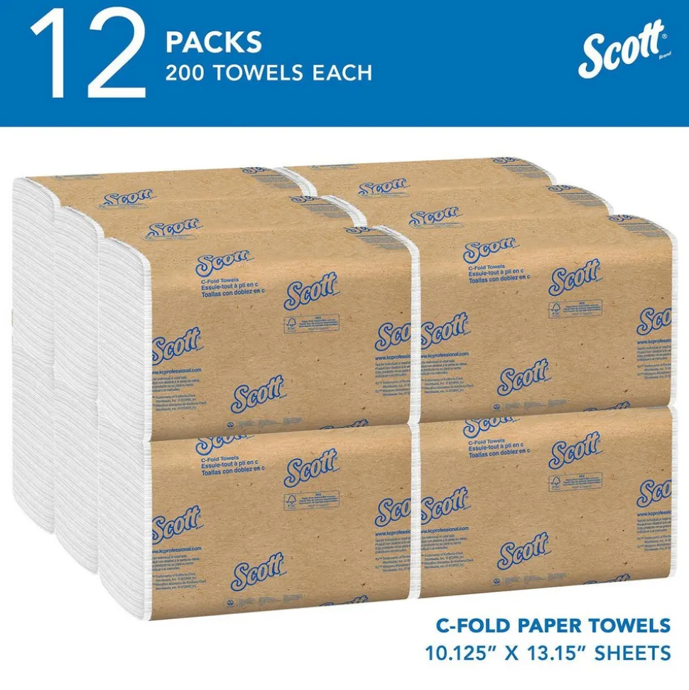 Essential C-Fold Paper Towels (01510), with Fast-Drying Absorbency Pockets™, White