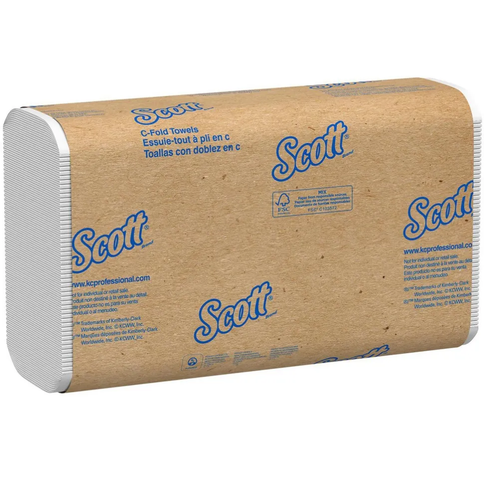 Essential C-Fold Paper Towels (01510), with Fast-Drying Absorbency Pockets™, White