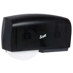 Essential Coreless Jumbo Roll Toilet Paper Dispenser, 2 Roll Capacity, Black, 20.1" x 10.9" x 5.9"