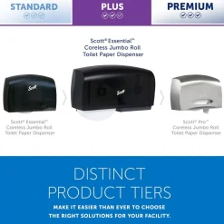 Essential Coreless Jumbo Roll Toilet Paper Dispenser, 2 Roll Capacity, Black, 20.1