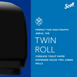 Essential Coreless Jumbo Roll Toilet Paper Dispenser, 2 Roll Capacity, Black, 20.1