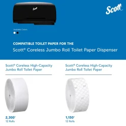 Essential Coreless Jumbo Roll Toilet Paper Dispenser, 2 Roll Capacity, Black, 20.1