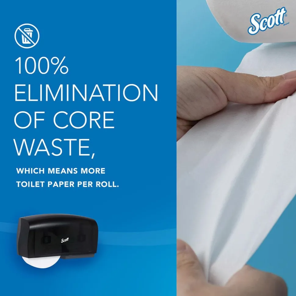 Essential Coreless Jumbo Roll Toilet Paper Dispenser, 2 Roll Capacity, Black, 20.1" x 10.9" x 5.9"