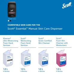 Essential High Capacity Manual Skin Care Dispenser, Black, 1.0 L Capacity, 4.85