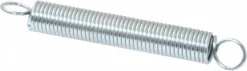 Extension Spring: 0.375" OD, 9.53 lb Max Load, 4.65" Extended Length, 0.0475" Wire Dia, Cross-Over