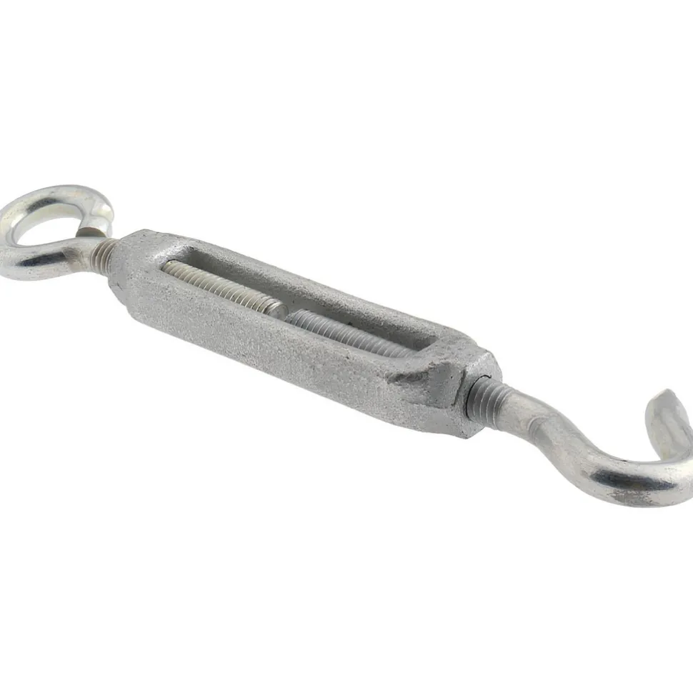 144 (Eye) & 174 (Hook) Lb Load Limit, 3/8" Thread Dia, 2-7/8" Take Up, Malleable Iron Hook & Eye Turnbuckle