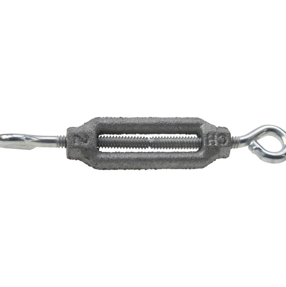 38 (Eye) & 44 (Hook) Lb Load Limit, #10 Thread Dia, 1-1/2" Take Up, Aluminum Hook & Eye Turnbuckle