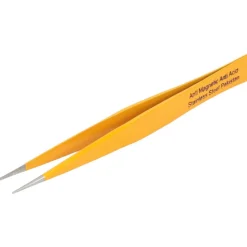 5" E-Z Pik Tweezers: Style AA, Yellow, Strong, Pointed Tips