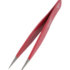 4.5" E-Z Pik Tweezers: Style OO, Red, Strong, Pointed Tips