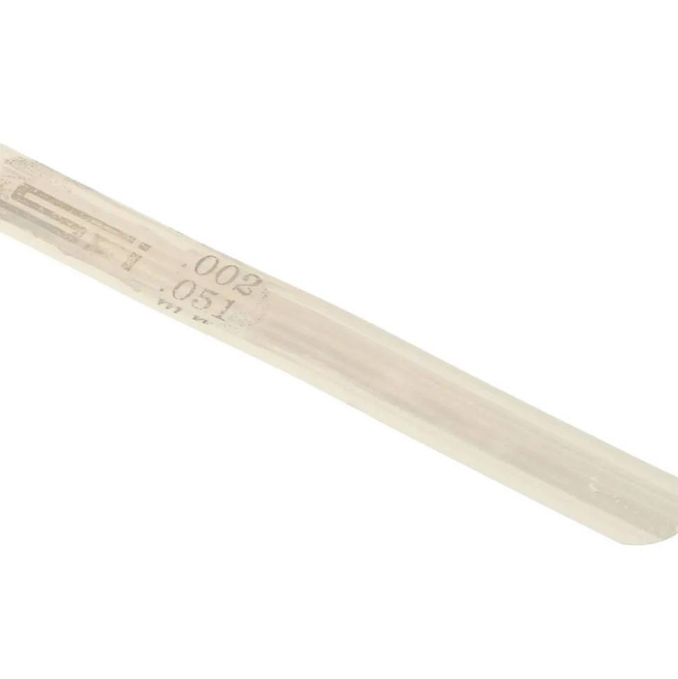 Feeler Gage: 0.002" Thick, 0.5" Wide, 12" Long