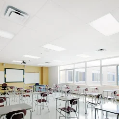 FINE FISSURED 24 in x 48 in Ceiling Tile, White