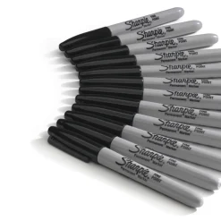 Fine Point Permanent: Jet Black, Solvent-Based, Point Tip