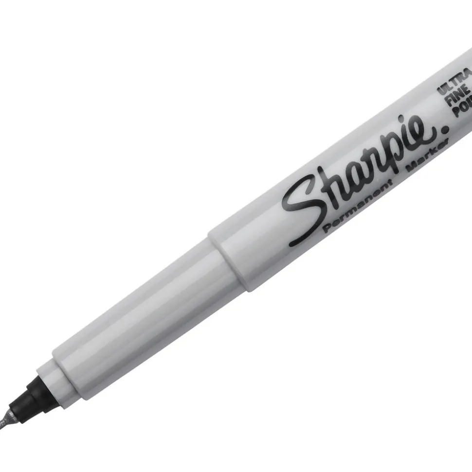 Fine Point Permanent: Jet Black, Solvent-Based, Ultra Fine Tip