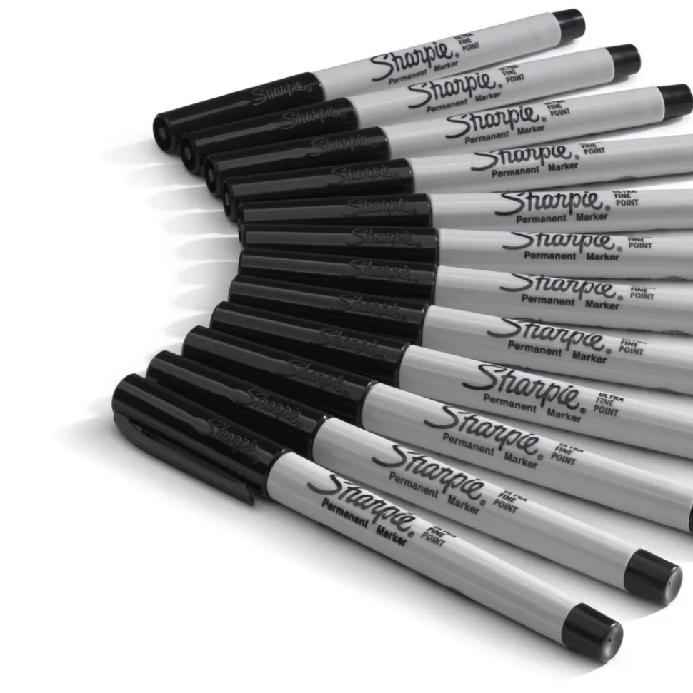 Fine Point Permanent: Jet Black, Solvent-Based, Ultra Fine Tip