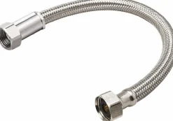 1/2" FIP Inlet, 1/2" FIP Outlet, Stainless Steel Faucet Connector