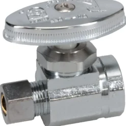 FIP 1/2 Inlet, 125 Max psi, Chrome Finish, Brass Water Supply Stop Valve