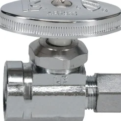 FIP 1/2 Inlet, 125 Max psi, Chrome Finish, Brass Water Supply Stop Valve