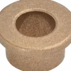 Flanged Sleeve Bearing: 1/2" ID, 3/4" OD, 1/2" OAL, Oil-Impregnated Bronze