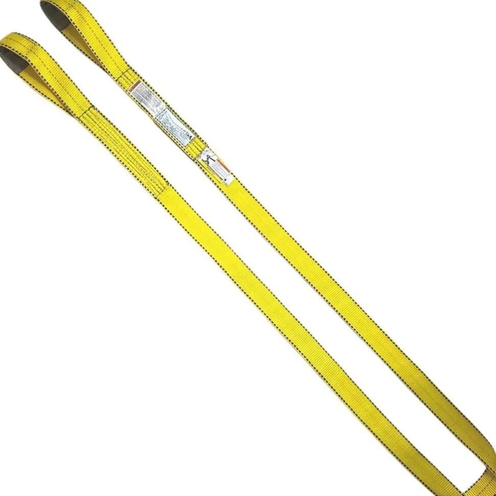 Flat Eye & Eye, Type 3 Web Sling: 6' Long, 2" Wide, 6400 lb Vertical Capacity, Polyester