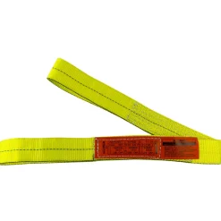 Flat Eye & Eye, Type 3 Web Sling: 4' Long, 1" Wide, 2400 lb Vertical Capacity, Polyester