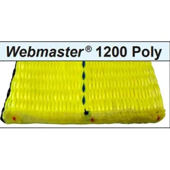 Flat Eye & Eye, Type 3 Web Sling: 4' Long, 1" Wide, 2400 lb Vertical Capacity, Polyester
