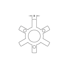 Flexible Coupling: Spider, Buna-N, 2.1200" OAL