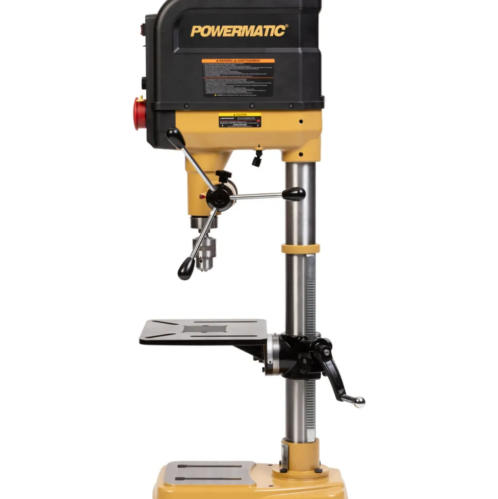 Floor Drill Press: 15" Swing, Geared Head, Variable Speed Pulley, 115V, Single Phase